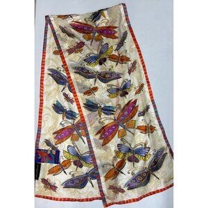 Laurel Burch Dragonfly Dragonflies Long Scarf  52x11NEW